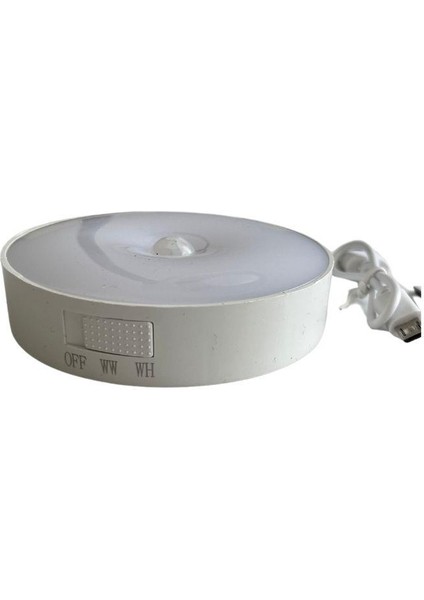 Hareket Sensörlü - USB Şarjlı - Mıknatıslı LED Işık Lamba Yuvarlak 3 Renk Ayarlı modelleri