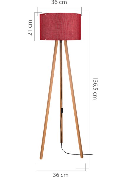 Lambader Abajur Kırmızı 3 Ayaklı Tripod Kumaş Ahşap Üç Ayak modelleri