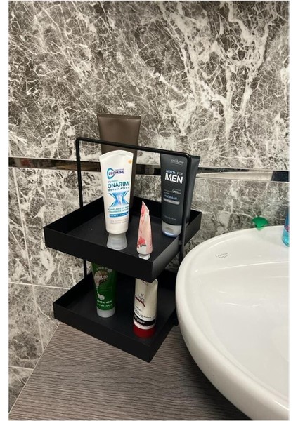 Iki Katlı 20X20 Siyah Mutfak ve Banyo Tezgahüstü Düzenleyici indirimleri