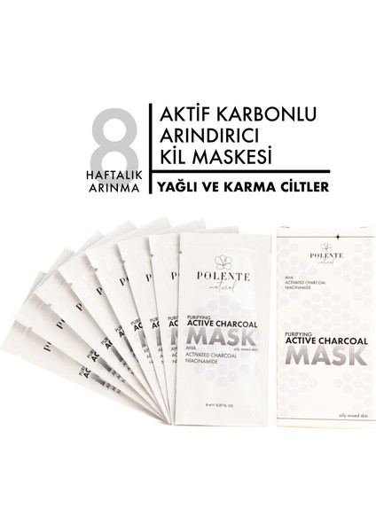 Aktif Karbonlu Arındırıcı Kil Maskesi (8 Adet x 8 Ml)