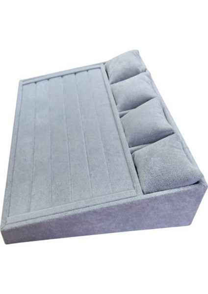 Kademeli Gri Süet Takı ve Saat Düzenleyici, Şık ve Kullanışlı Tasarım modelleri