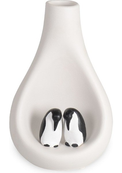 Dekoratif Seramik Damla Vazo Penguen Figürlü Ekru Renk fırsatları