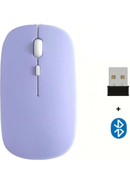 Ipad Macbook Telefon Telefon Laptop Tablet Uyumlu Şarj Edilebilir Kablosuz Ince Hafif Bluetooth Renli Mouse Fare