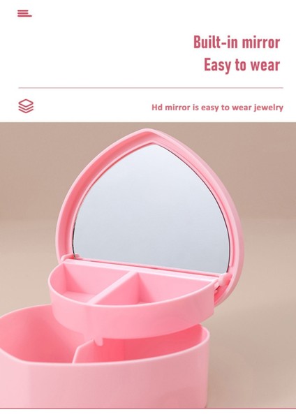 Kalp Şeklinde Aynalı Takı Kutusu, Bölmeli ve Şık Organizer, Aksesuar Saklama Çözümü fırsatları