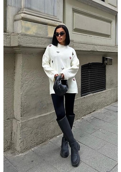 Molly Kalp Desenli Triko Örme Kazak 1339 fırsatları