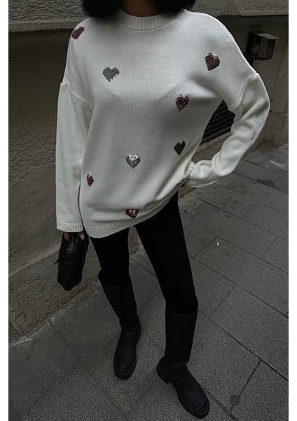 Molly Kalp Desenli Triko Örme Kazak 1339 indirimleri