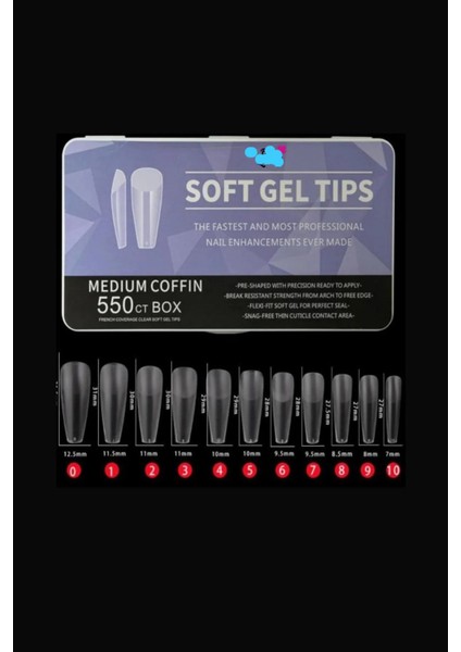 Protez Tırnak Soft Jel Tips 550’LI Medium Almond Badem Model