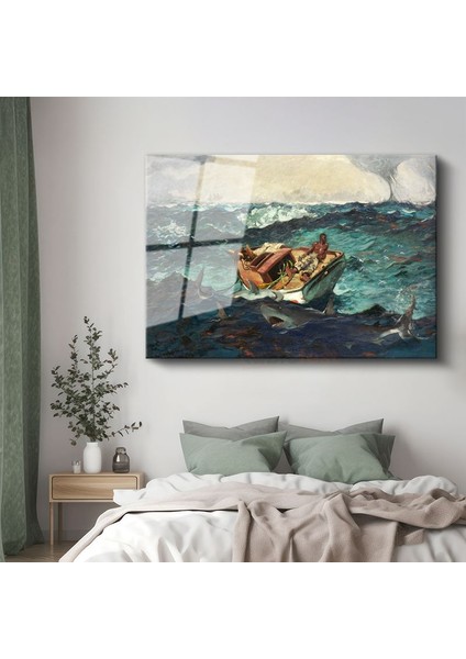 Winslow Homer - Körfez Akıntısı Cam Tablo