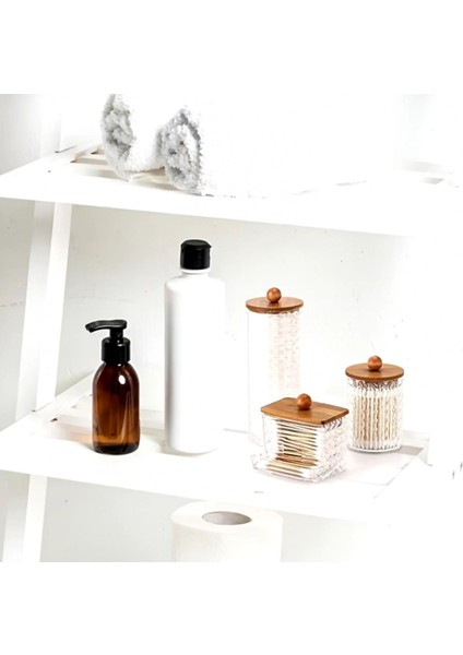 3 Parça Ahşap Kapaklı Şeffaf Organizer Seti, Şık ve Kullanışlı Depolama Çözümü modelleri