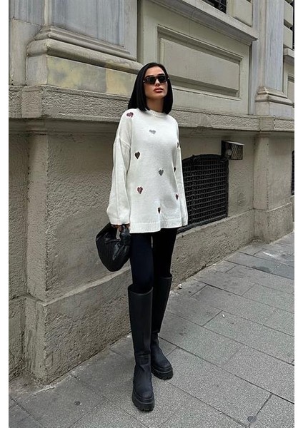 Molly Kalp Desenli Triko Örme Kazak 1339