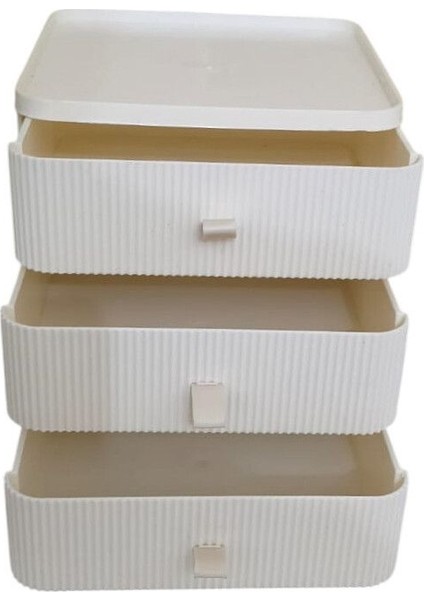 Beyaz 3 Çekmeceli Çok Amaçlı Düzenleyici Organizer fiyatları