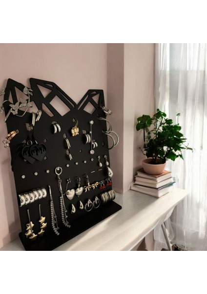 Siyah Küpe Standı ve Organizatör, Şık ve Pratik Takı Saklama Çözümü