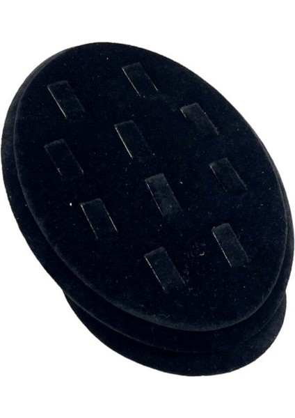 Oval Yüzük Düzenleyici, Siyah Renkli, Şık ve Pratik Takı Saklama Çözümü