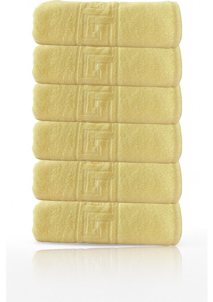 6'lı Sarı Greek Beyaz Banyo Havlusu - 70X140CM, 490GR, %100PAMUK, Spa ve Otel Havlusu fiyatları