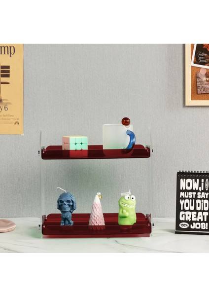 Şeffaf ve Bordo 2 Katlı Çok Amaçlı Düzenleyici, Şık ve Fonksiyonel Tasarım modelleri