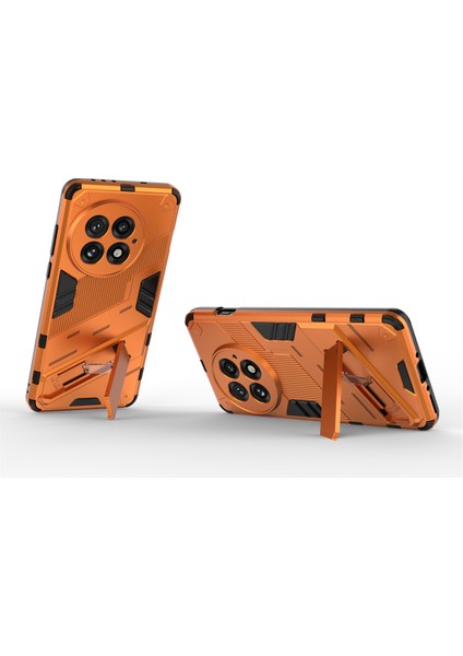 Oneplus 13 Kılıf Pc+Tpu Darbeye Dayanıklı Telefon Kılıfı Kickstand Ile-Turuncu (Yurt Dışından)