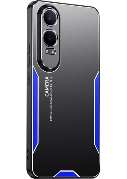 Oneplus Nord Ce4 Lite 5g/oppo K12X 5g(Çin)Kılıf Alüminyum Alaşımlı Zırh Telefon Kılıfı Rahat Tutuş-Mavi (Yurt Dışından)