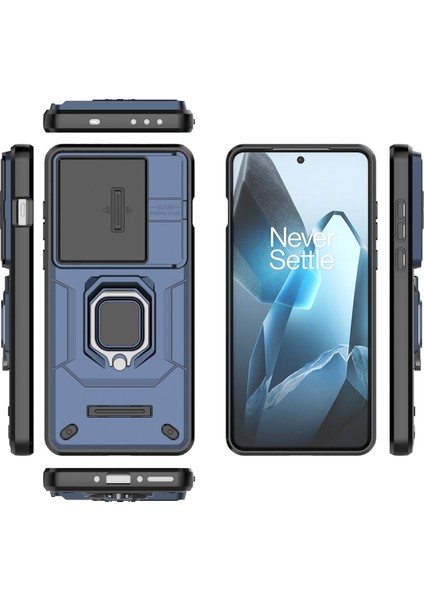 Oneplus 13 Kılıf Pc+Tpu Kickstand Telefon Koruyucu Lens Kapağı Ile-Mavi (Yurt Dışından)