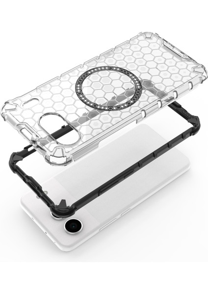 Oneplus Nord 4 Kılıfı Magsafe Honeycomb Tasarım Tpu+Pc Telefon Kılıfı-Mavi ile Uyumlu (Yurt Dışından)