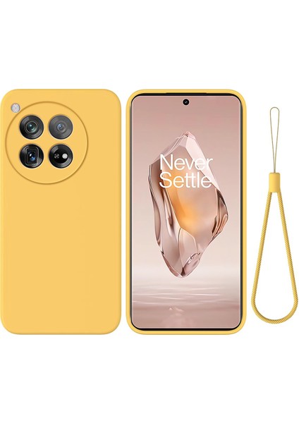 Oneplus Ace 3 5G/12R 5g Cep Telefonu Kılıfı Sıvı Silikon Çizilmez Kapak Yumuşak Astarlı-Sarı (Yurt Dışından)