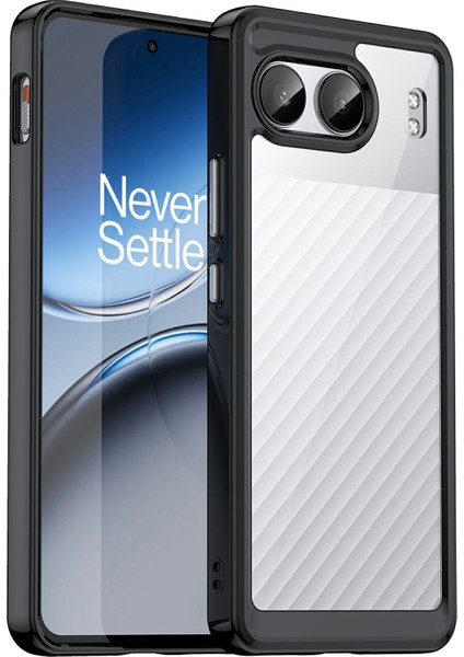 Oneplus Nord 4 Darbeye Dayanıklı Kılıf Tpu+Akrilik Koruyucu Şeffaf Telefon Kılıfı-Siyah (Yurt Dışından)