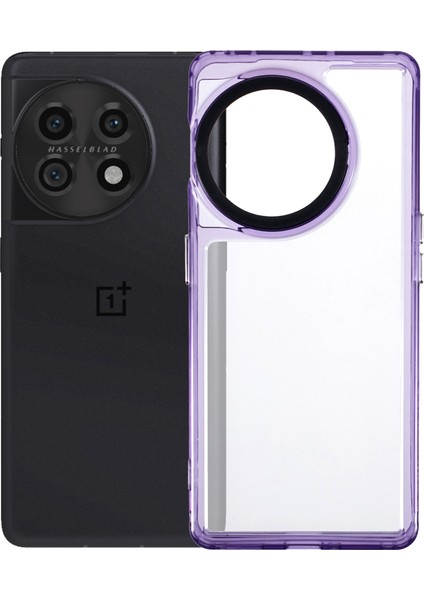 Oneplus 11 5G/11R 5g/ace 2 5g Şeffaf Kılıf Pc+Tpu 2'si 1 Arada Darbeye Dayanıklı Koruyucu Telefon Kılıfı-Şeffaf Mor (Yurt Dışından)