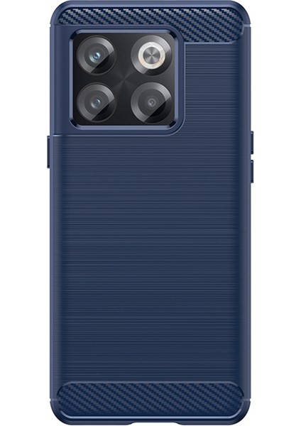 Oneplus 10T 5g Için Karbon Fiber Dokulu Telefon Kılıfı, Yumuşak Tpu Ince Uyumlu Toz Önleyici Fırçalanmış Telefon Kılıfı-Mavi (Yurt Dışından)