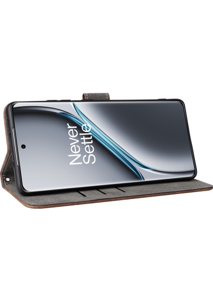 Oneplus Ace 3 Pro 5g Kılıf Rfıd Engelleme Cüzdan Standı Deri Telefon Kılıfı-Kahverengi (Yurt Dışından)
