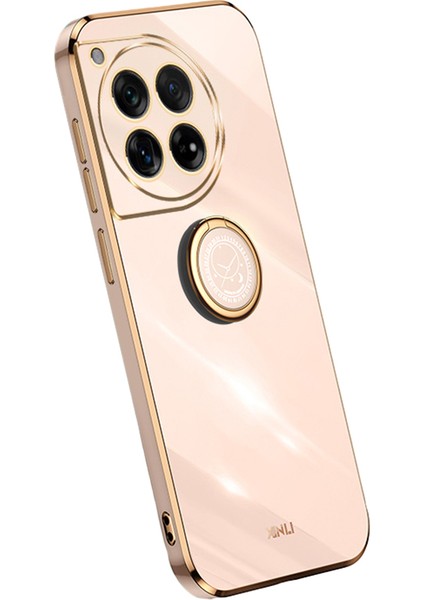 Xınlı Oneplus 12 5g Kılıf Elektrokaplama Tpu Kapak Halkalı Ayaklı-Pembe (Yurt Dışından)