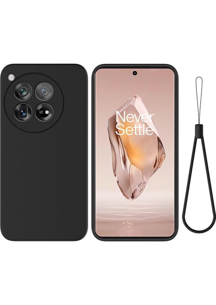 Oneplus Ace 3 5G/12R 5g Cep Telefonu Kılıfı Sıvı Silikon Çizilmez Kapak Yumuşak Astarlı-Siyah (Yurt Dışından)