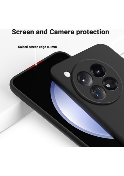 Oneplus Ace 3 5G/12R 5g Cep Telefonu Kılıfı Sıvı Silikon Çizilmez Kapak Yumuşak Astarlı-Siyah (Yurt Dışından)
