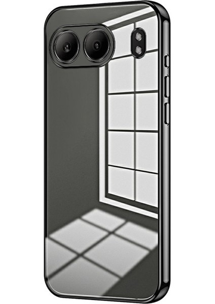 Oneplus Nord 4 Kılıf Galvanik Çerçeve Yumuşak Tpu Telefon Kılıfı-Siyah (Yurt Dışından)