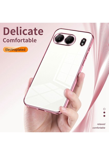 Oneplus Nord 4 Kılıf Galvanik Çerçeve Yumuşak Tpu Telefon Kılıfı-Siyah (Yurt Dışından)