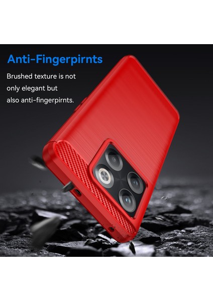 Oneplus 10T 5g Için Karbon Fiber Dokulu Telefon Kılıfı, Yumuşak Tpu Slim Fit Toz Önleyici Fırçalanmış Telefon Kılıfı-Kırmızı (Yurt Dışından) modelleri