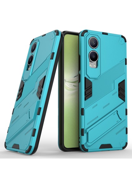 Oneplus Nord Ce4 Lite 5g/oppo K12X 5g (Çin) Kılıf Kickstand Hibrit Sert Pc Yumuşak Tpu Telefon Kılıfı-Bebek Mavisi (Yurt Dışından)