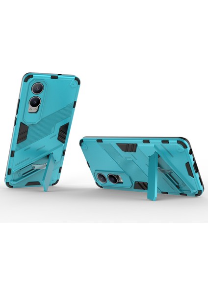 Oneplus Nord Ce4 Lite 5g/oppo K12X 5g (Çin) Kılıf Kickstand Hibrit Sert Pc Yumuşak Tpu Telefon Kılıfı-Bebek Mavisi (Yurt Dışından)