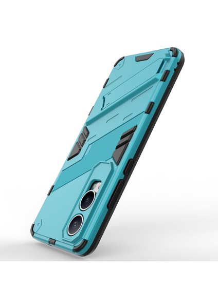 Oneplus Nord Ce4 Lite 5g/oppo K12X 5g (Çin) Kılıf Kickstand Hibrit Sert Pc Yumuşak Tpu Telefon Kılıfı-Bebek Mavisi (Yurt Dışından)