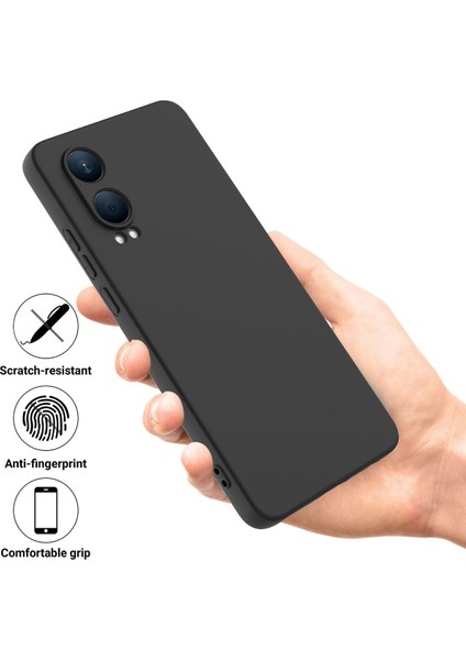 Oppo K12X 5g (Çin)/oneplus Nord Ce4 Lite 5g Kılıf Sıvı Silikon Düşmeye Karşı Dayanıklı Telefon Kılıfı El Kayışı Ile-Siyah (Yurt Dışından)
