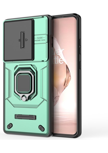 Oneplus Ace 3 5g/oneplus 12R 5g Kılıf Pc+Tpu Telefon Kılıfı Kayar Lens Kapağı-Yeşil (Yurt Dışından)