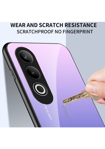 Oneplus Nord Ce4 5g Kılıf Temperli Cam Degrade Renkli Telefon Kılıfı-Degrade Mor (Yurt Dışından)