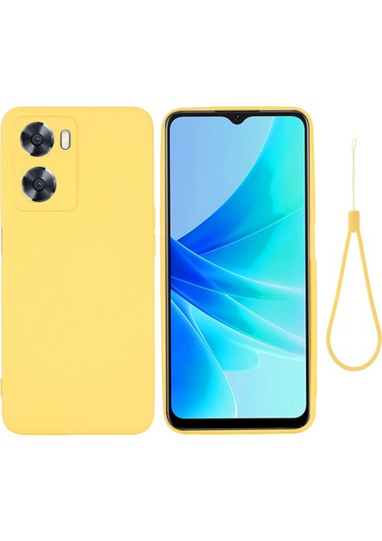Oneplus Nord N20 Se 4g Kılıf Çizilmez Sıvı Silikon Telefon Kılıfı El Kayışı Ile-Sarı (Yurt Dışından)