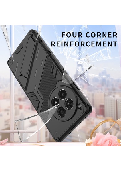 Oneplus Ace 3 Pro 5g Kılıf Kickstand Pc+Tpu Darbeye Dayanıklı Telefon Kılıfı-Turuncu (Yurt Dışından)