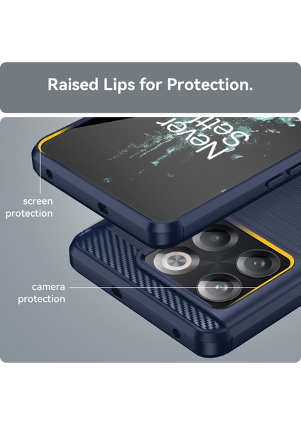 Oneplus 10T 5g Için Karbon Fiber Dokulu Telefon Kılıfı, Yumuşak Tpu Ince Uyumlu Toz Önleyici Fırçalanmış Telefon Kılıfı-Mavi (Yurt Dışından) indirimleri