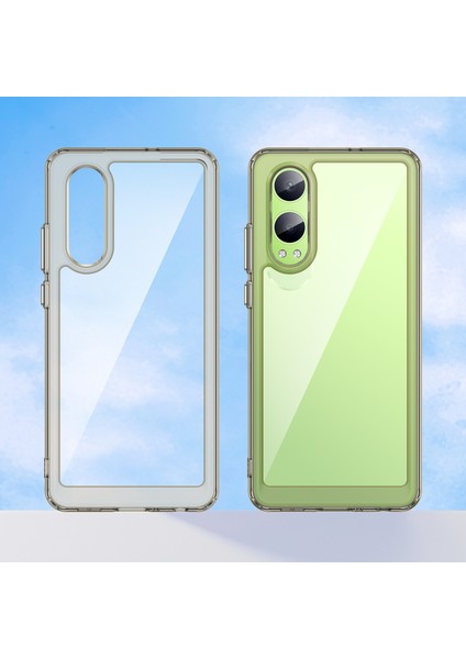 Oppo K12X 5g (Çin)/oneplus Nord Ce4 Lite 5g Kılıf Koruyucu Tpu+Akrilik Telefon Kılıfı-Şeffaf Gri (Yurt Dışından)