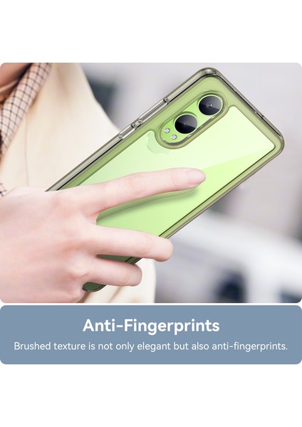 Oppo K12X 5g (Çin)/oneplus Nord Ce4 Lite 5g Kılıf Koruyucu Tpu+Akrilik Telefon Kılıfı-Şeffaf Gri (Yurt Dışından)
