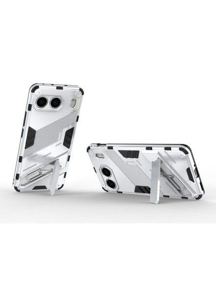 Oneplus Nord 4 Kılıf Pc+Tpu Darbeye Dayanıklı Telefon Kılıfı Kickstand Ile-Beyaz (Yurt Dışından)