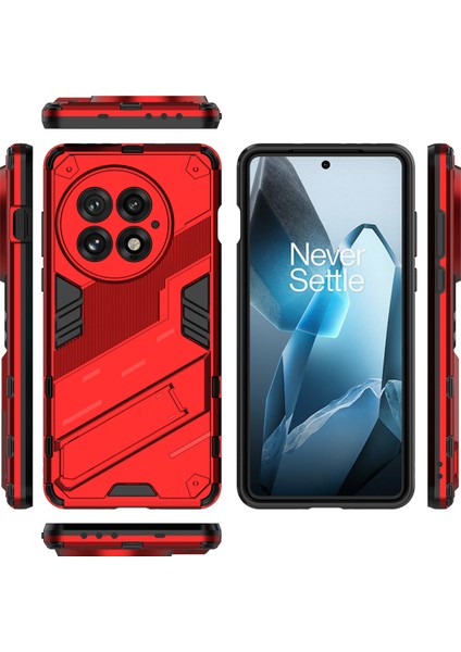 Oneplus 13 Kılıf Pc+Tpu Darbeye Dayanıklı Telefon Kılıfı Kickstand Ile-Kırmızı (Yurt Dışından)