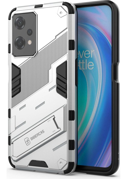Oneplus Nord Ce 2 Lite 5g Telefon Kılıfı Kickstand Tpu+Pc Darbeye Dayanıklı Sağlam Zırh Kılıfı-Beyaz (Yurt Dışından)