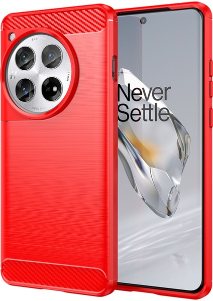 Oneplus 12 5g Kılıf Toz Önleyici Karbon Fiber Doku Tpu Telefon Kılıfı-Kırmızı (Yurt Dışından)