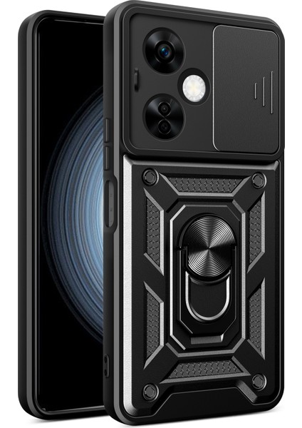 Oneplus Nord Ce 3 Lite 5G/N30 5g Arka Lens Koruma Telefon Kılıfı Pc+Tpu Kapak ve Ayaklık-Siyah (Yurt Dışından)